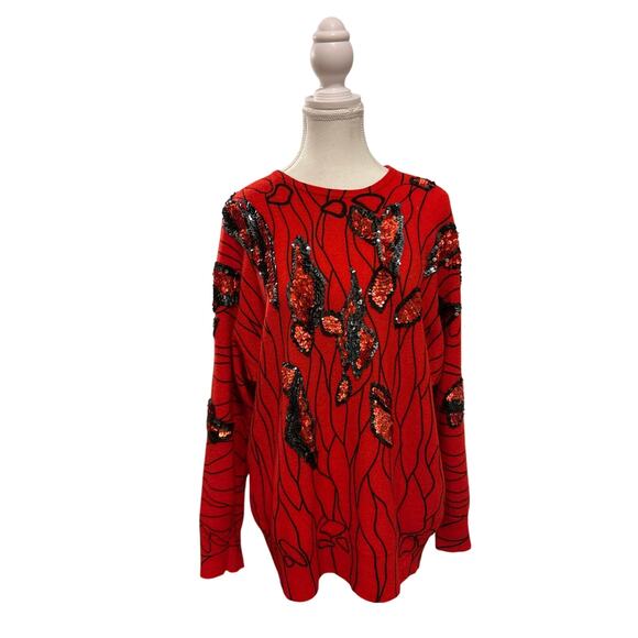Eminent Sweaters - Eminent | Vintage Lambswool Sequins Sweater | Large